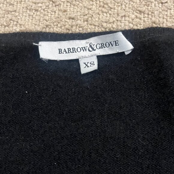 Barrow & Grove Black Cashmere Oversized V-neck Sweater, Size XS - Picture 2 of 3